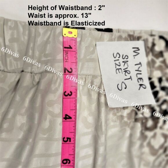𝅺MICHAEL Tyler  Cream Color Printed Skirt Sizes S, M, XXL - Picture 8 of 16